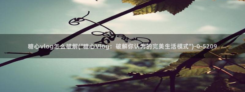  糖心vlog萝莉：糖心vlog怎么破解(\